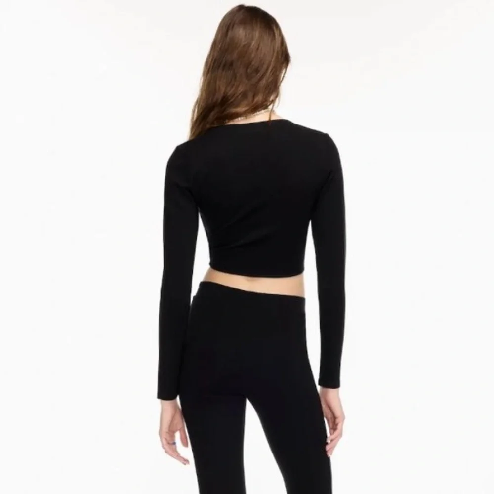 Aritzia Top Womens Small Sun-Deh Sunday Best Brown Far Out Cropped Long Sleeve - Picture 4 of 10